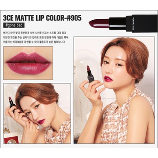 [Auth] Son Lì 3CE Stylenanda Matte Lip Color Vỏ Đen