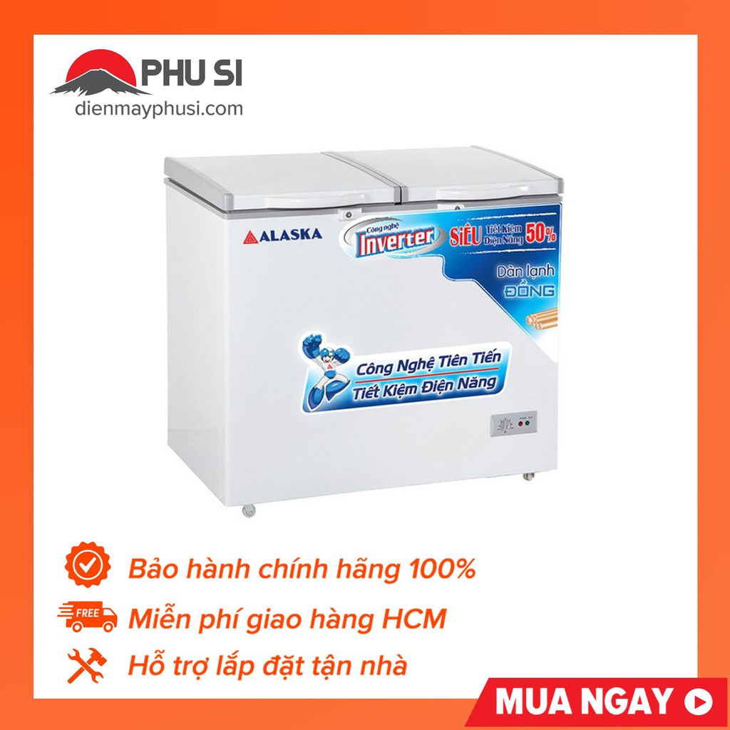 [Chỉ giao HCM] Tủ đông/mát inverter Alaska 372 lít BCD-5568CI