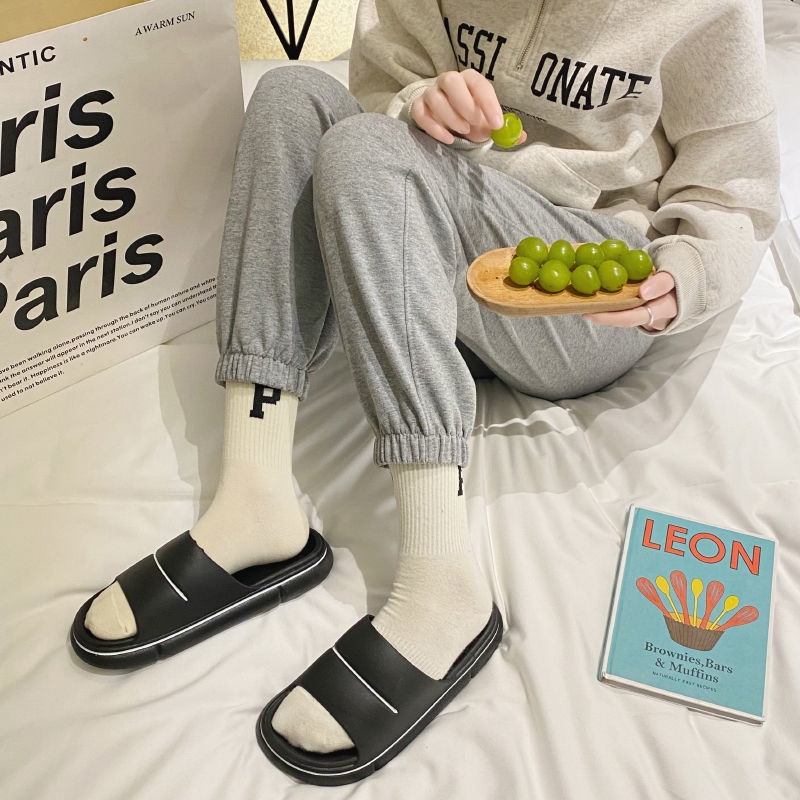 Dép đế bằng quai ngang IELGY chống trượt thiết kế đơn giản thời trang cho nữ