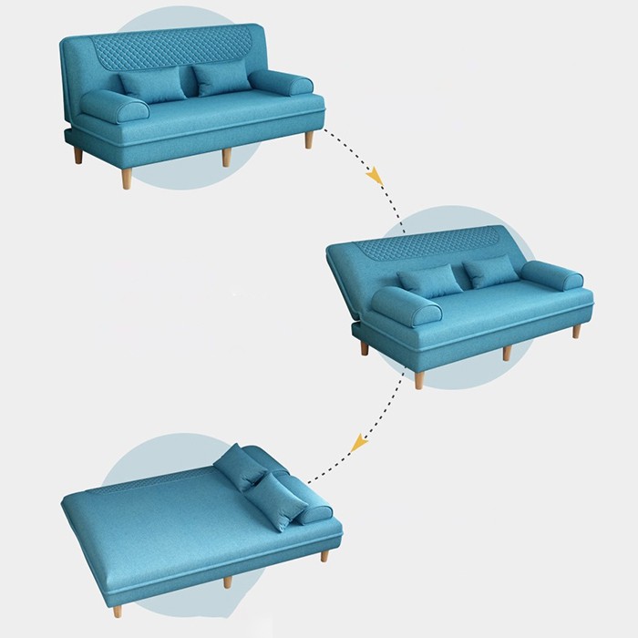 Ghế Sofa Giường - Sofa Bed Gấp Gọn Thông Minh, Ghế Sofa Đôi Phòng Khách Cao Cấp Chân Gỗ