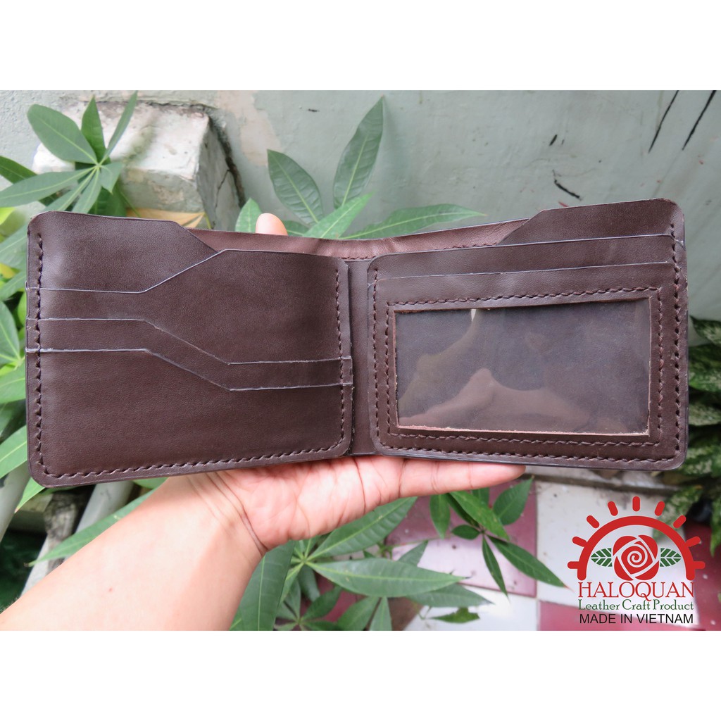 Ví Haloquan Da Bò Thật Cao Cấp 100 %, Handmade Thủ Công Hoàn Toàn, Sử Dụng 10 Năm Trở Lên, Bảo Hành Kỹ Thuật Trọn Đời