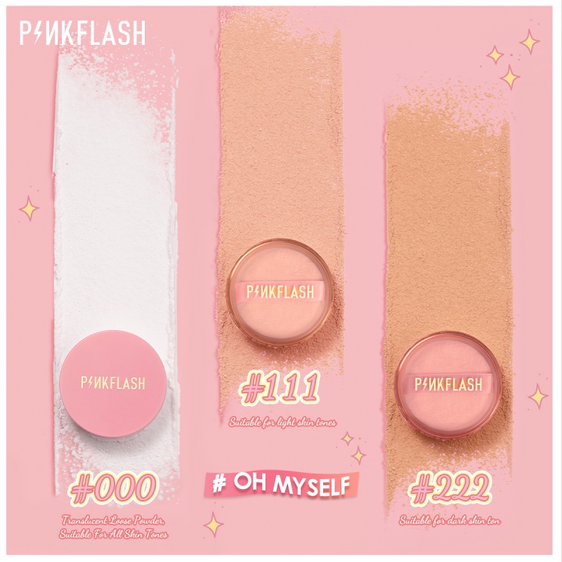 Phấn phủ trang PINKFLASH điểm kiềm dầu nhung mịn kéo dài cả ngày