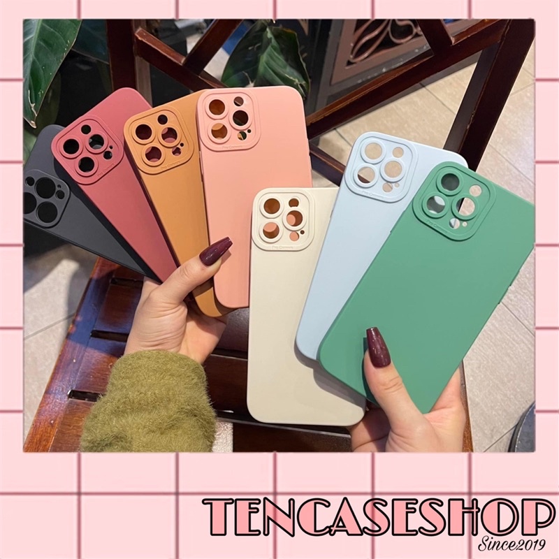 Ốp lưng iphone silicon tone màu basic pro camera chống bẩn dành cho iphone 7p/8p/x/xsm/11/11pm/12pm/13