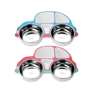 Bát Ăn Bằng Thép Không Gỉ 304 Họa Tiết Xe Hơi Hoạt Hình Cho Trẻ Em