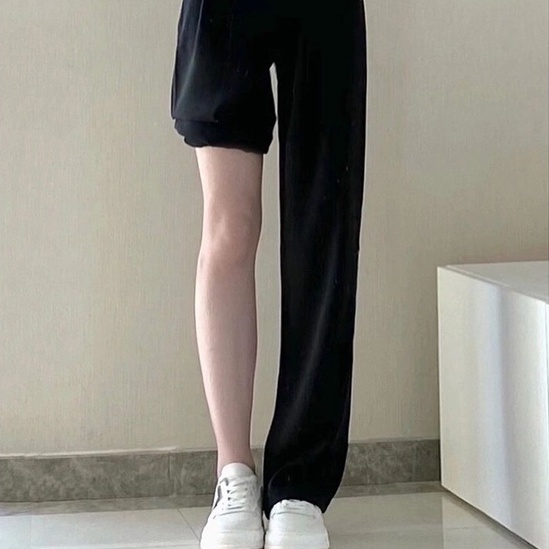 Quần dài ZHELIHANGFEI lưng cao ống rộng thời trang cá tính cho nữ