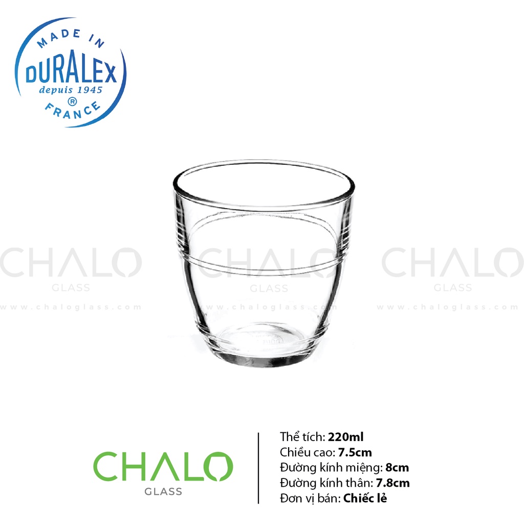 [Chính hãng] Ly thủy tinh cường lực Duralex Gigogne Rock 220ml - 1017A