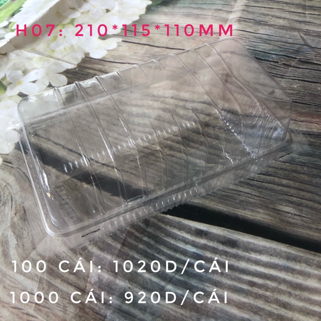100 hộp nhựa vòm H07 đựng bánh ngọt, bánh bao, bánh cuộn