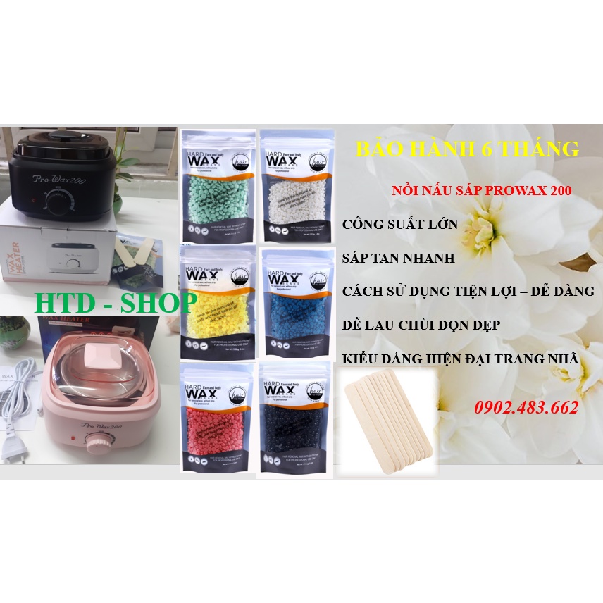 (Tặng kèm que wax) Nồi nấu sáp cao cấp Prowax 200 nhiều màu lựa chọn, lòng nồi inox siêu bên