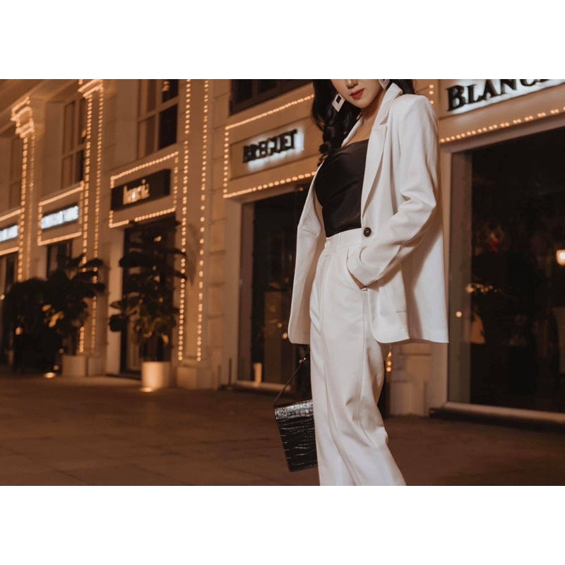 Sét bộ blazer vải mềm quần dáng suông A2780 Aholic