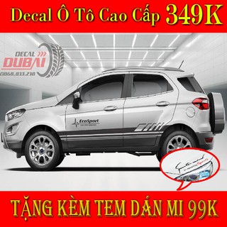 Tem Dán Sườn Xe Ecosport - Tặng kèm tem dán mi