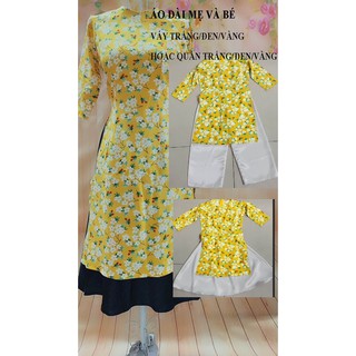 [HÀNG SẴN] ÁO DÀI CÁCH TÂN MẸ VÀ BÉ - MÀU VÀNG - HÌNH THẬT-KHÔNG VÁY-MUA VÁY LIÊN HỆ SHOP