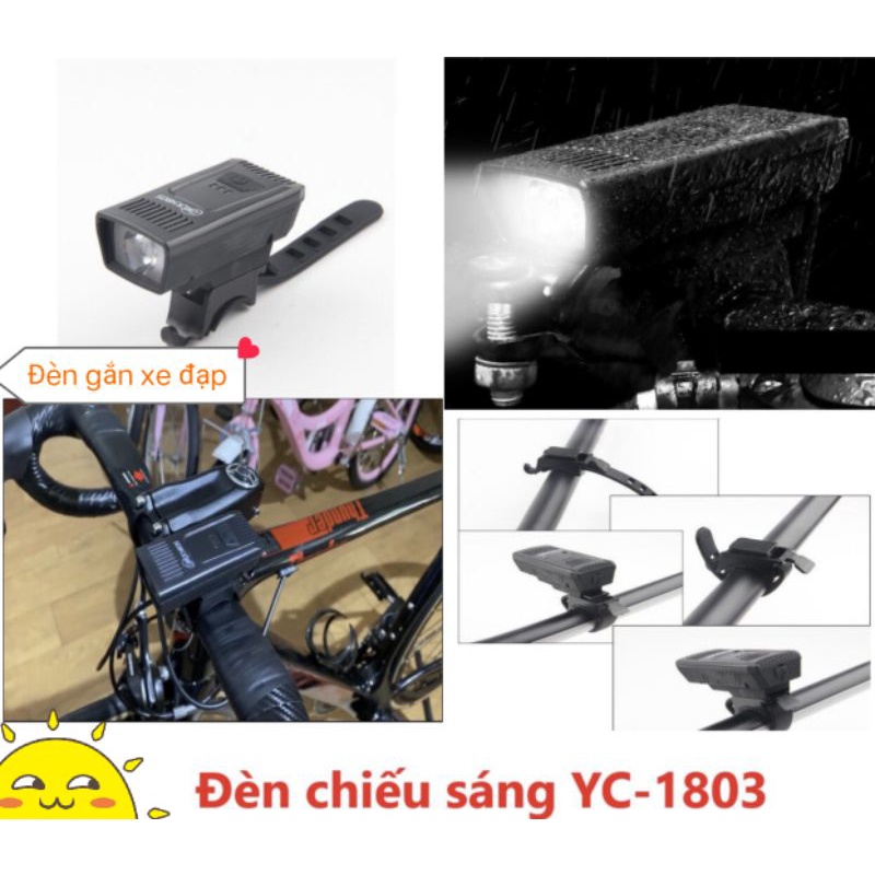 Đèn led gắn xe đạp, chống nước, nhiều chế độ nháy sáng