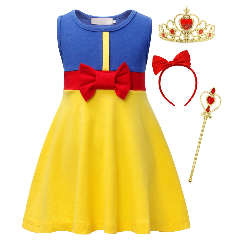 Christmas Children Summer and Autumn Girls Bow Skirt Princess Snow White Skirt Summer Girl