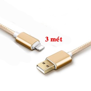 Cáp Sạc Lightning Bọc Dù 3m (Màu Sắc Ngẫu Nhiên)