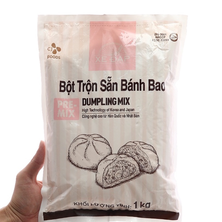 Bột bánh bao trộn sẵn Hàn Quốc hiệu Xe Đạp 1Kg