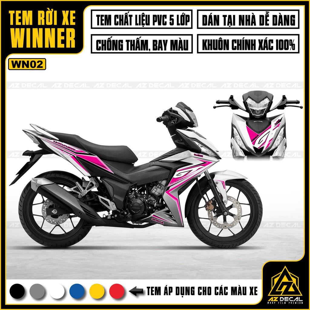 Tem Xe Honda Winner 150 Mẫu GP | WN02 | Chất Liệu Decal PVC Cao Cấp Chống Nước, Chống Phai Màu, Dễ Dán