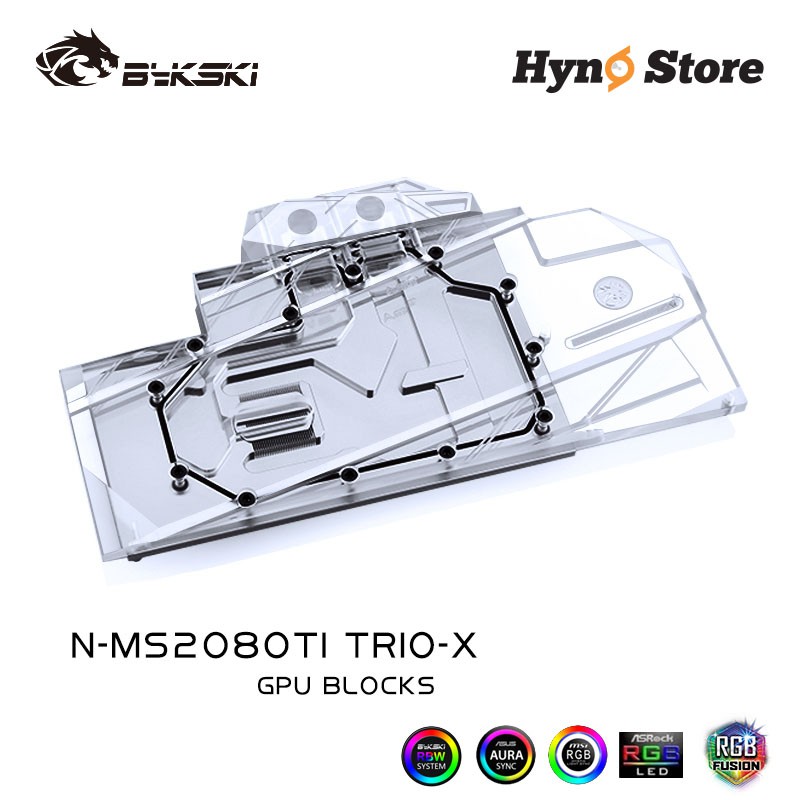 Block VGA Bykski chính hãng N-MS2080TI TRIO-X for MSI RTX2080TI TRIO Tản nhiệt nước custom chất lượng cao - Hyno Store