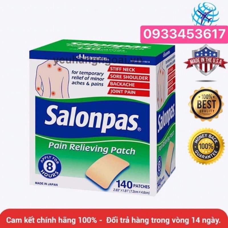 (hàng Mỹ) Salonpas tách lẻ 40 miếng có bill