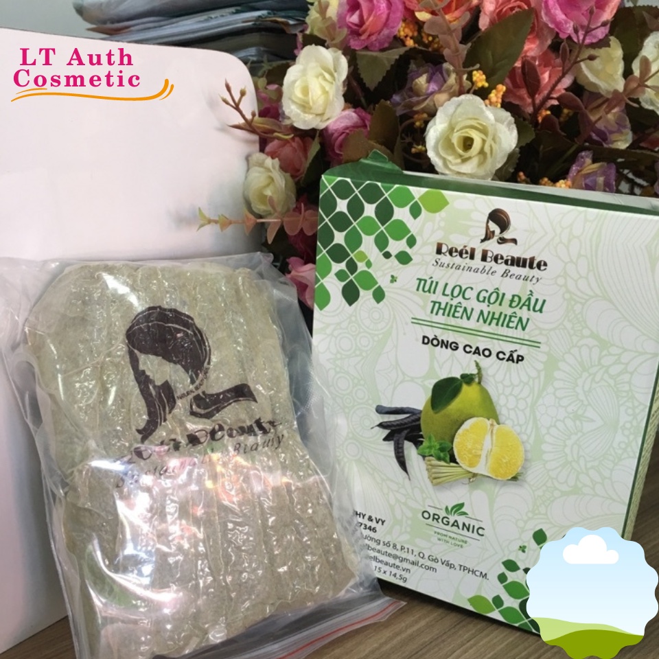 Túi lọc gội đầu thiên nhiên Reél Beaute dòng cao cấp, dầu gội thảo dược hết rụng tóc cho hiệu quả bất ngờ.