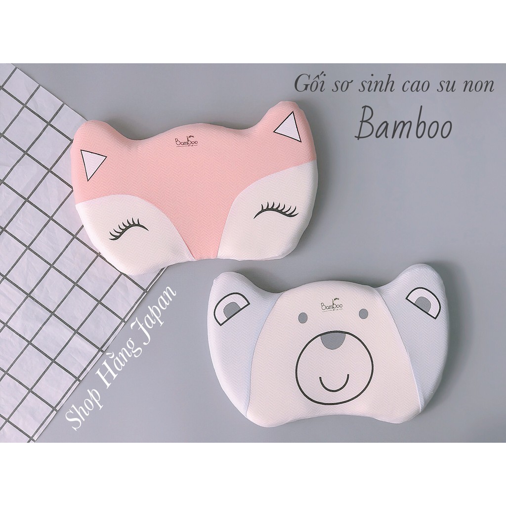 Gối cao su BAMBOO BY LIL (31,5 x 20 cm) chống bẹt đầu cho bé từ 0-12M+ hàng chính hãng