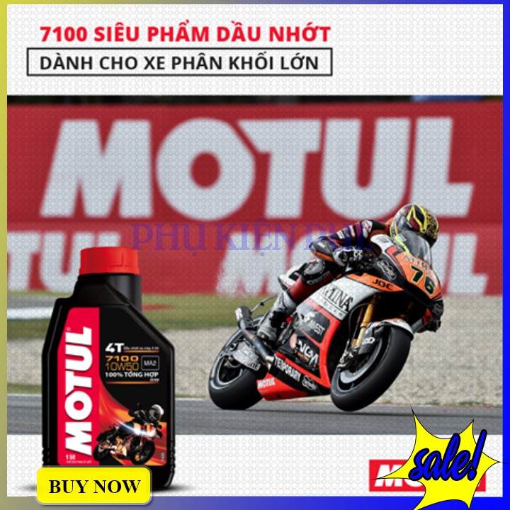 Nhớt máy Motul 7100 4T 10W50 1l - nhớt pháp cao cấp dành cho xe số côn tay và moto