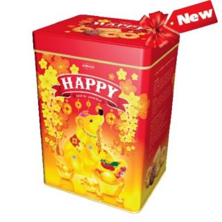 Bánh hỗn hợp hộp thiếc Happy. Bibica 600g