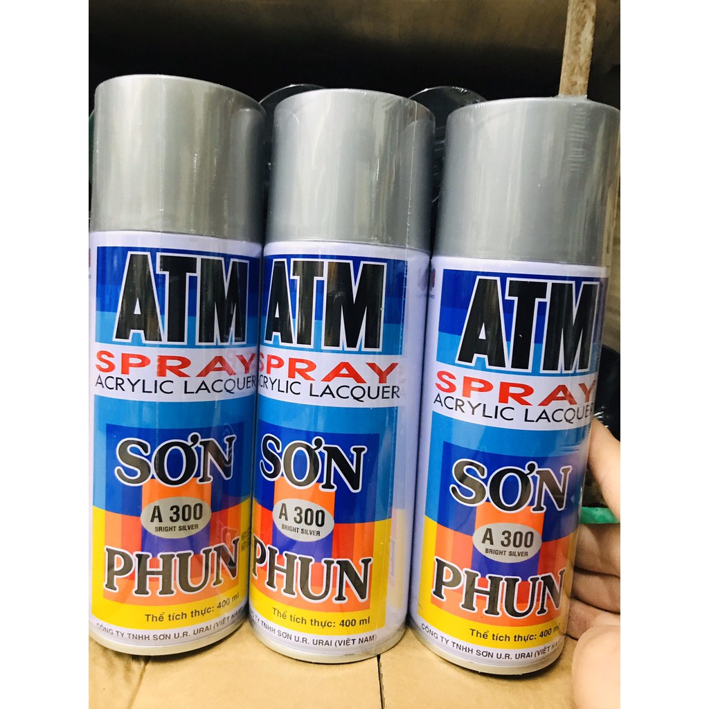 Sơn phun xịt ATM A300 màu bạc sáng