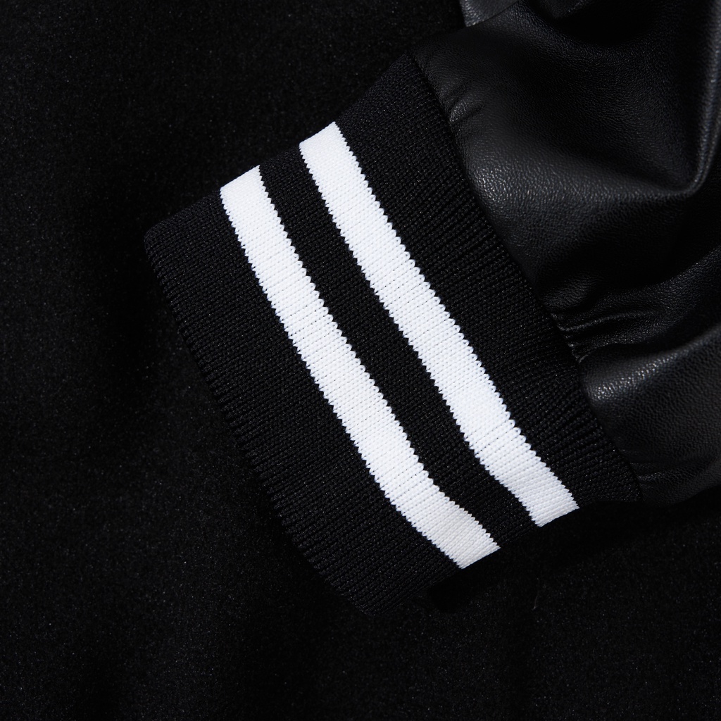 Áo Khoác Varsity MAKEIT ATINO Vải Dạ Mix Da PU Hàn Quốc Phong Cách Trẻ Trung Chuẩn Form Nam AD1.8999