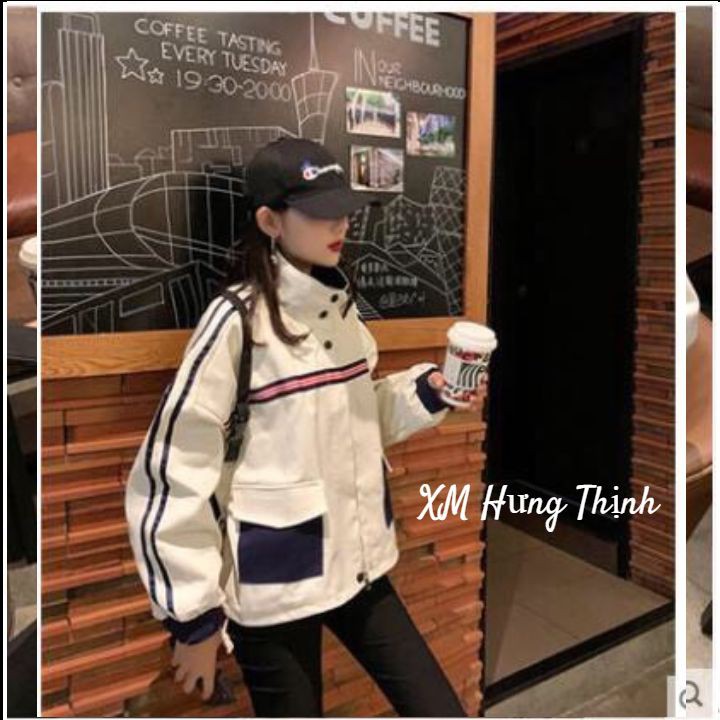áo khoác form rộng freesize phối viền năng động 0055