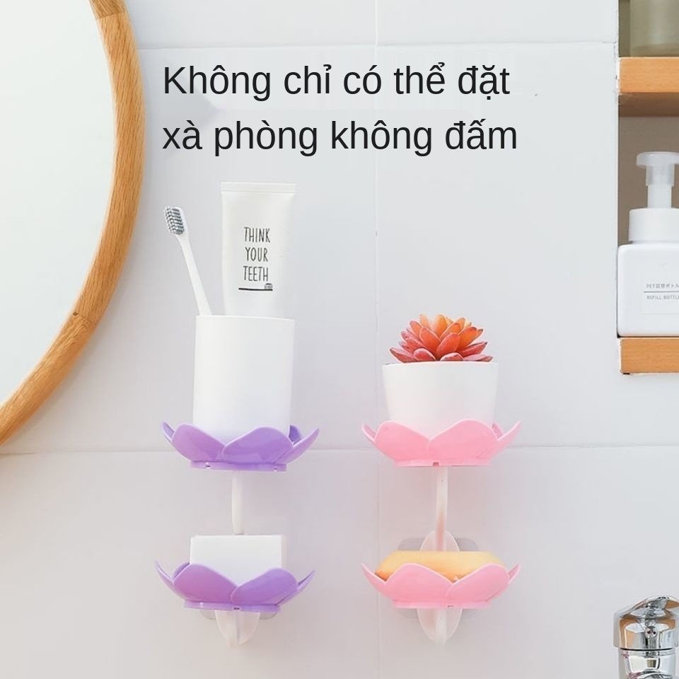 Xà phòng hộp đựng đục lỗ miễn phí, treo tường đôi cống hoa, giặt tắm sáng tạo