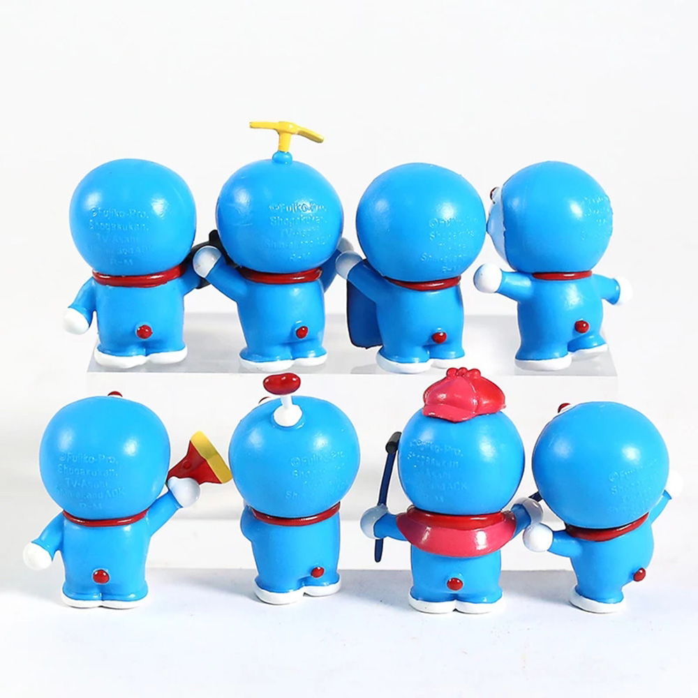 DORAEMON Set 8 Mô Hình Đồ Chơi Nhân Vật Hoạt Hình Doremon Mini Bằng Pvc