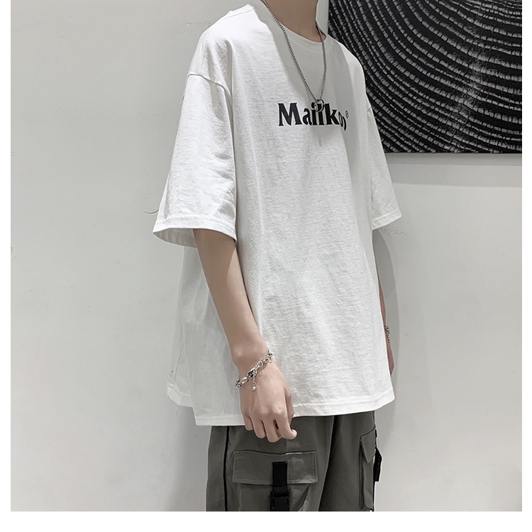 Áo thun tay lỡ nam nữ unisex MAILKOO basic tee phông form rộng oversize 2 màu trắng và đen cotton dáng xuông A101 | BigBuy360 - bigbuy360.vn