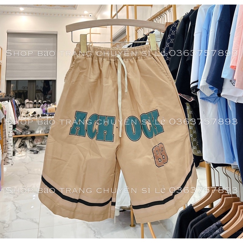 Quần Short Kaki Số 88 Kiểu Dáng Form Rộng Nam Nữ Unisex Sọc Gấu Hot Chất Dày Đẹp