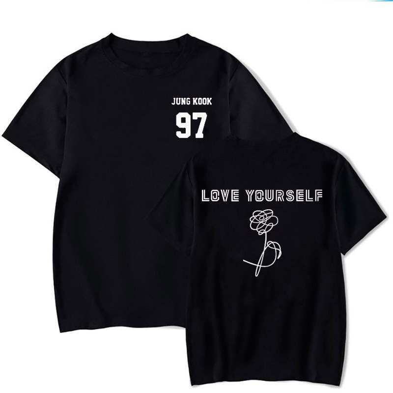 2019 Rap Monster Tấn SUGA J-HOPE JIMIN V JUNG KOOK Áo Thun Yêu Bản Thân Rách Chân Cao Cấp Hình Kpop Harajuku shir