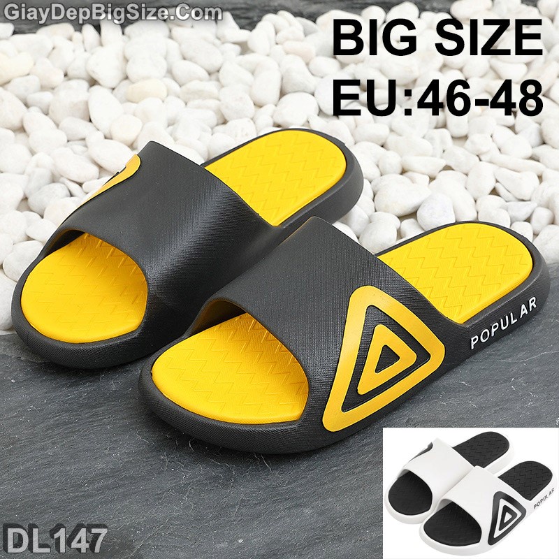 Dép lê đúc nguyên khối dép quai ngang big size cỡ lớn EU:46-48 cho nam chân to