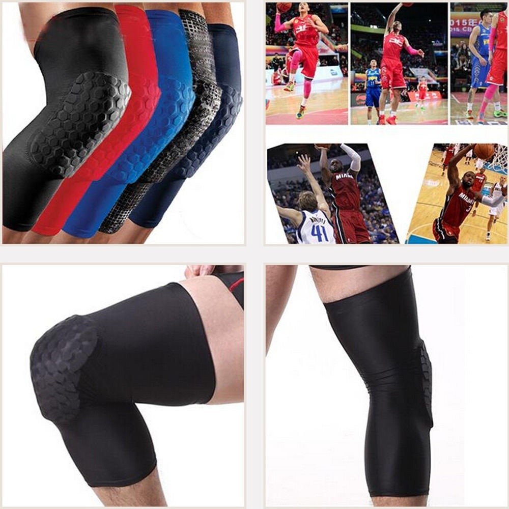 HGL♪1Pc Sports Knee Pads Football Basketball Leg Long Sleeve Kneepad Protector