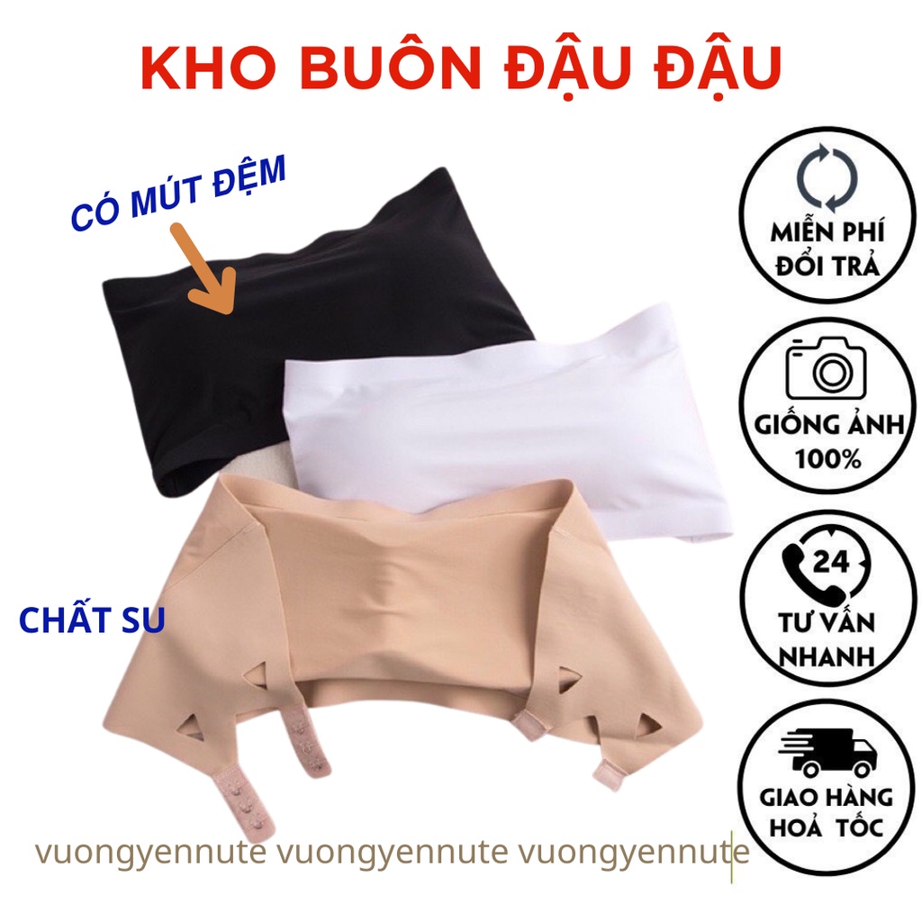 Áo bra quây ngang không dây su trơn có mút_ Áo lót ngực hở lưng sexy
