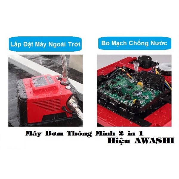 Bơm nước thông minh không tiếng ồn 700W 2 in 1 AWASHI AS-700A, chuyên sử dụng cho hộ gia đình, phòng bếp,…
