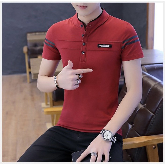 Áo Thun Nam, Áo Polo Nam Có Cổ Cotton Cao Cấp mẫu mới 2022 phối sọc tay logo cực đẹp 4 màu sang trọng lịch lãm