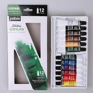 Màu Acrylic Pebeo 12 Tuyp (Hộp Giấy 12ml)