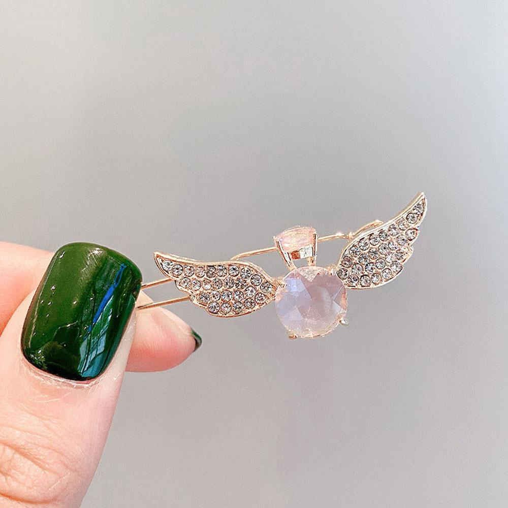 IVORY Kẹp Tóc Đính Đá Hình Đôi Cánh Thiên Thần Dễ Thương