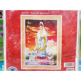 Tranh thêu chữ thập mẹ quan âm 222740