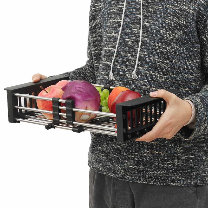 Giá Inox Úp Chén Đĩa Ráo Nước Kích Thước 26X21.5X8Cm Có Thể Điều Chỉnh Tiện Dụng Cho Nhà Bếp