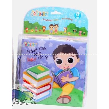 Sách vải lift the flap Ú Òa What can the baby do của Jolly baby