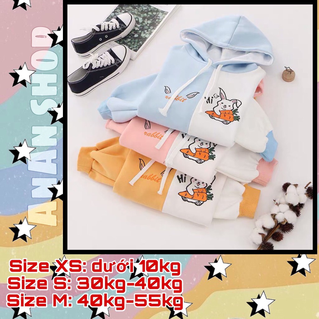 Áo hoodie  FREESHIP  Áo Khoác Hoodie Thun Nỉ Unisex in hình Thỏ Rabbit Cute Chất Vải Nỉ Cao Cấp - FreeSize dưới 55Kg