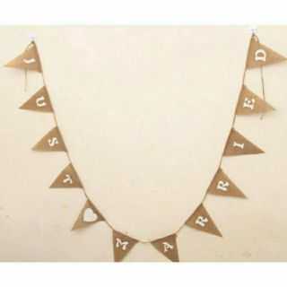 Dây chữ treo JUST MARRIED phong cách vintage hình lá cờ