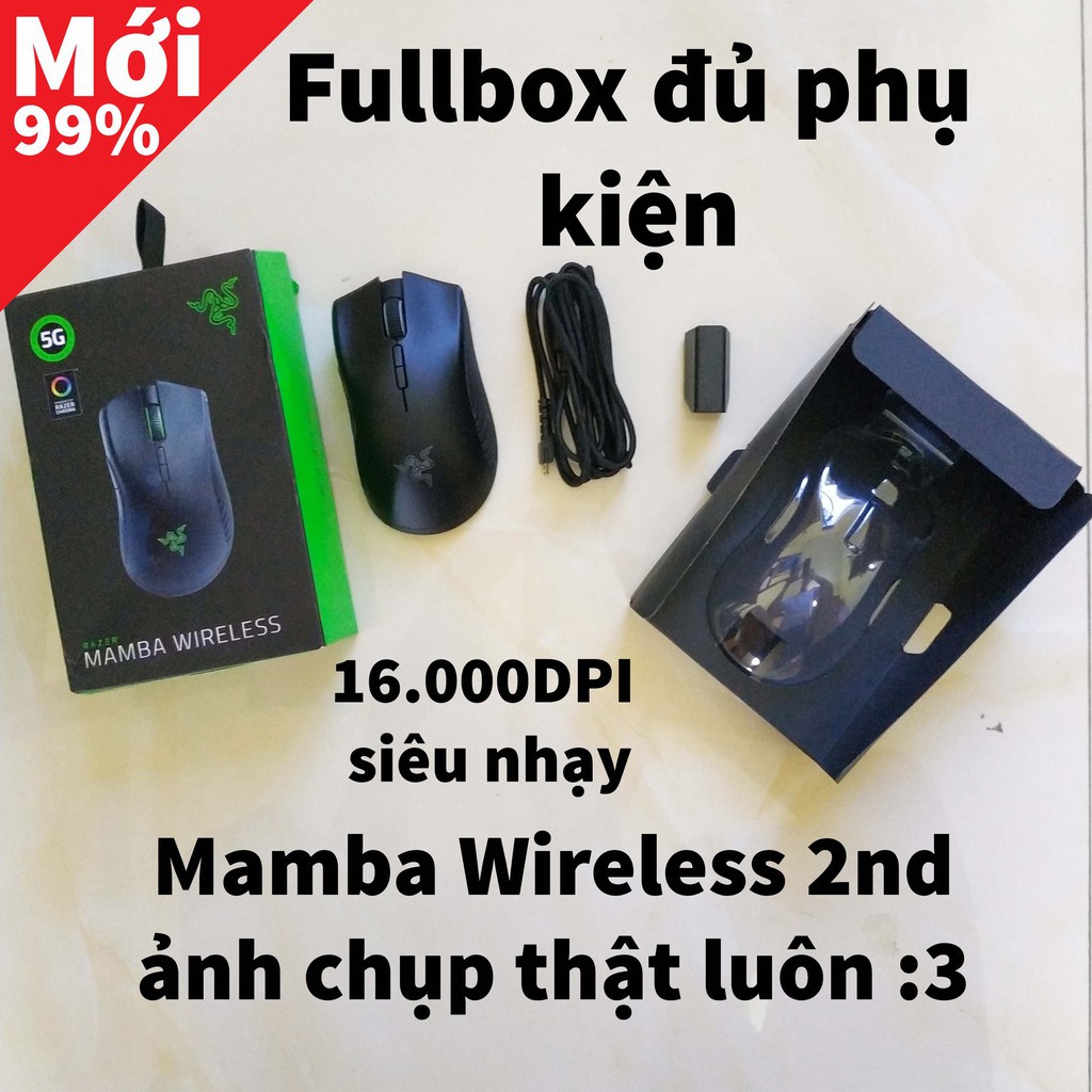 CHÍNH HÃNG RAZER - Chuột không dây Razer Mamba Wireless 2nd led RGB chơi game hơn cả dareu fuhlen logitech cộng lại