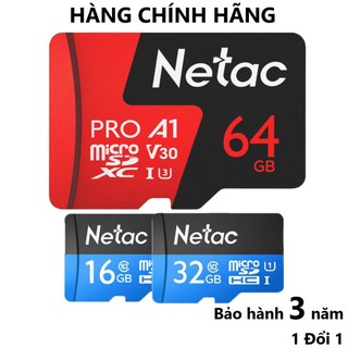 Thẻ nhớ 64Gb/32Gb/16Gb Class 10 Netac microSD- Chuyên dụng cho CAMERA wifi, camera hành trình, điện thoại chất lượng