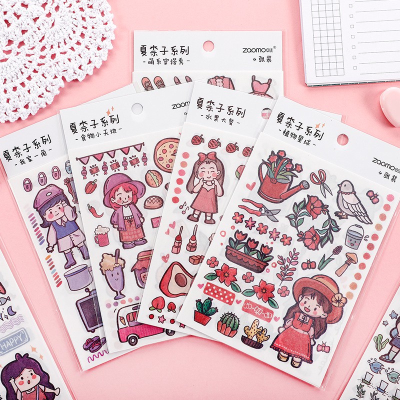Bộ 4 sticker dán bé yêu và cuộc sống