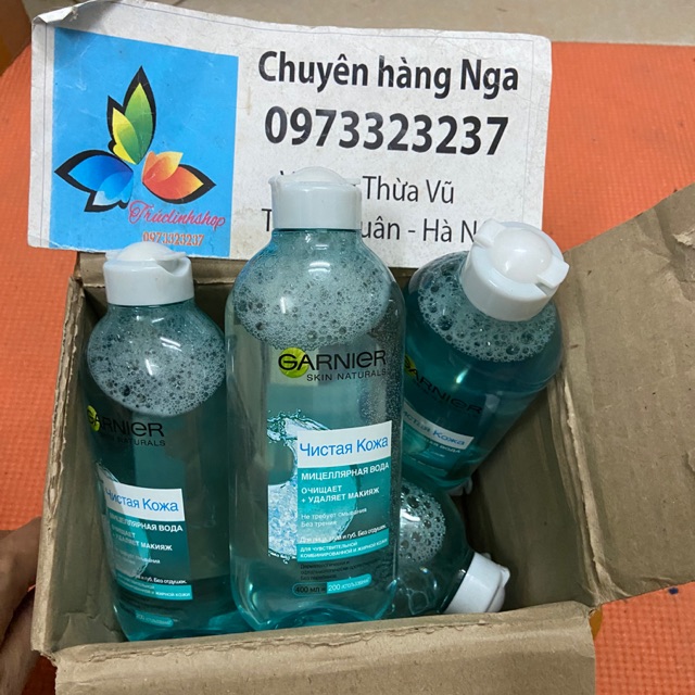 Nước tẩy trang ganier xanh 400 ml cho da dầu mụn